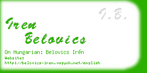 iren belovics business card
